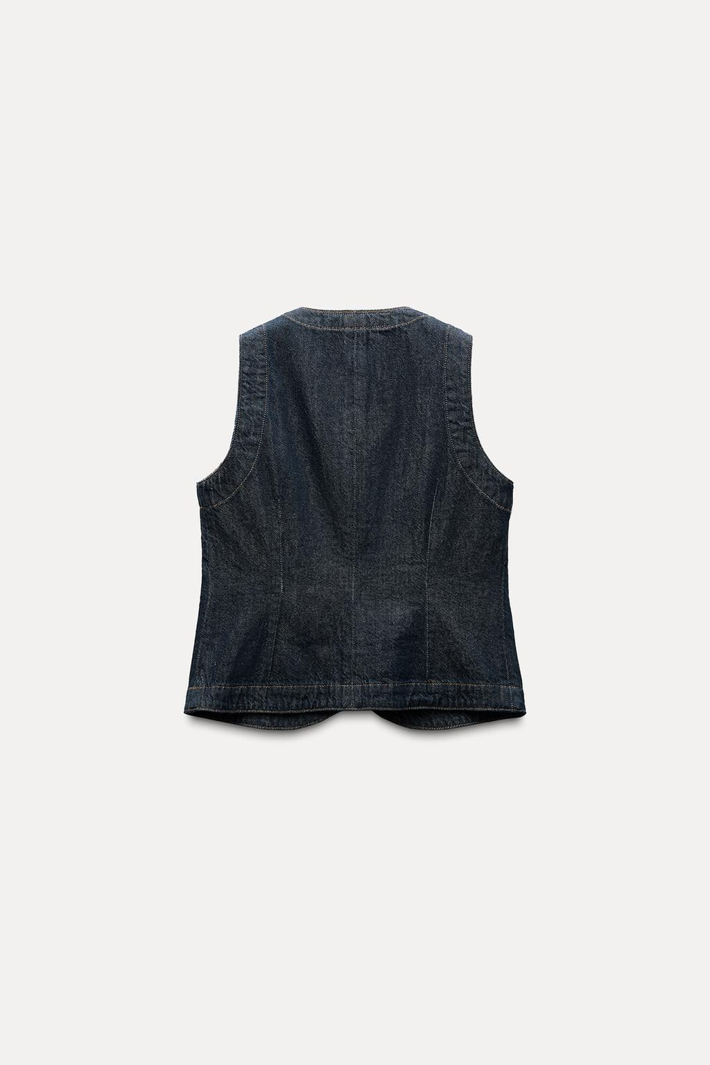 FITTED DENIM WAISTCOAT Z1975 - Zara фото 6