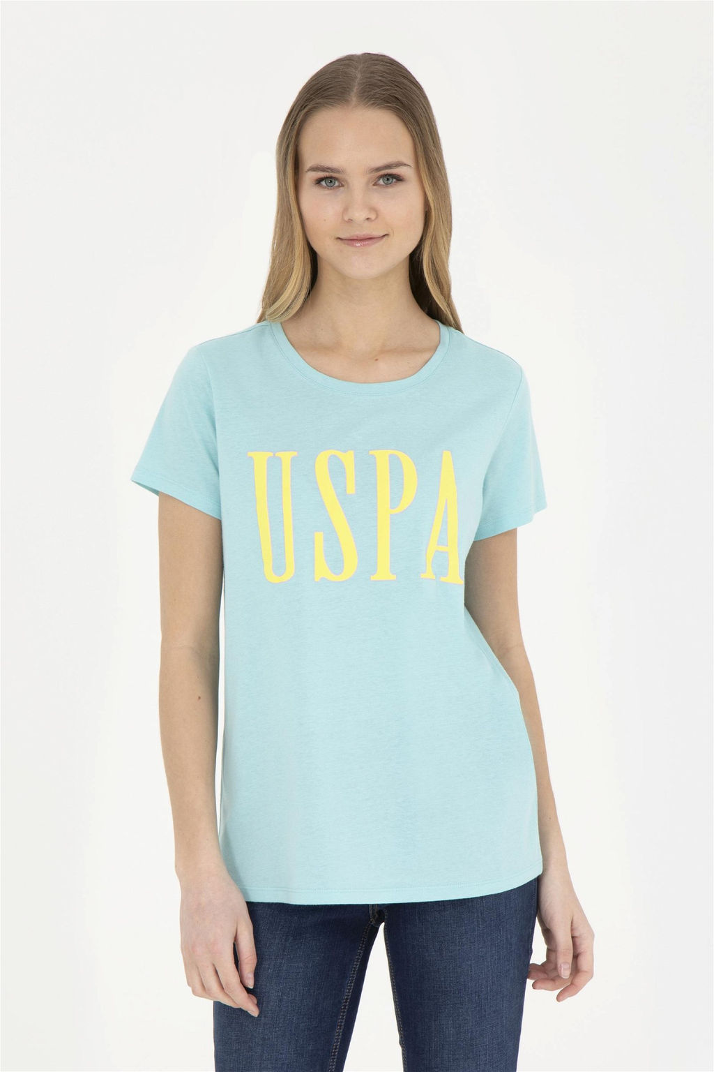 Женская мятная футболка с круглым вырезом - U.s. polo assn фото 2