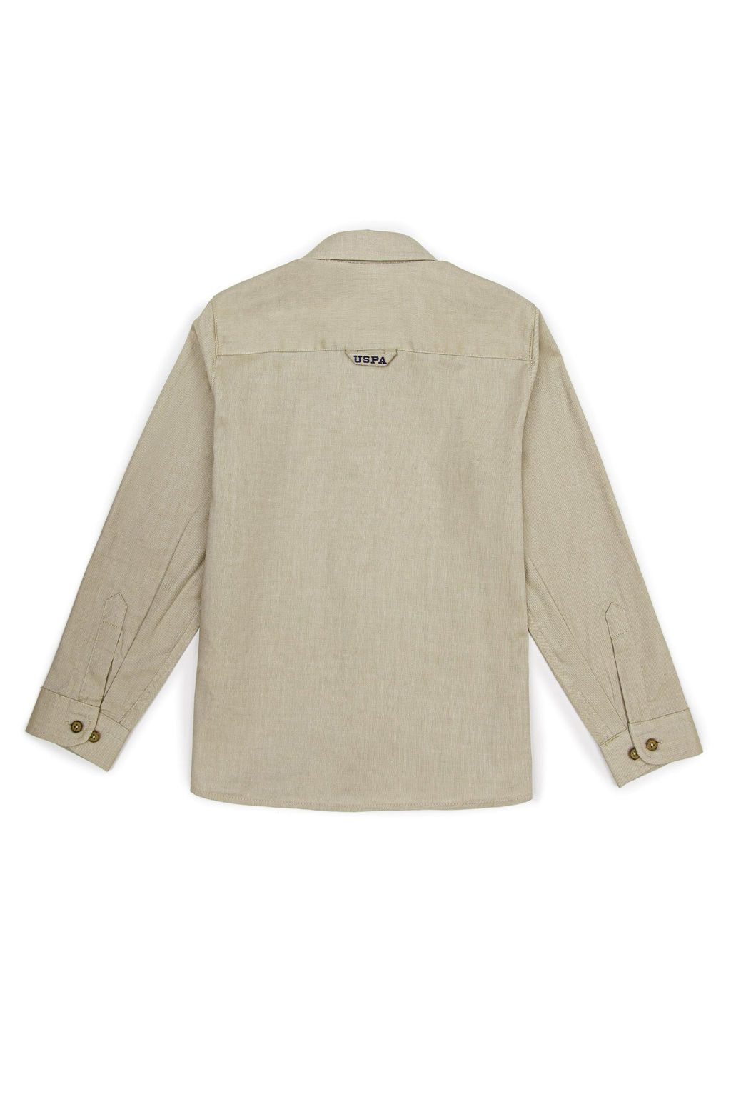 Базовая рубашка темно-хаки с длинным рукавом для мальчика - U.s. polo assn фото 2