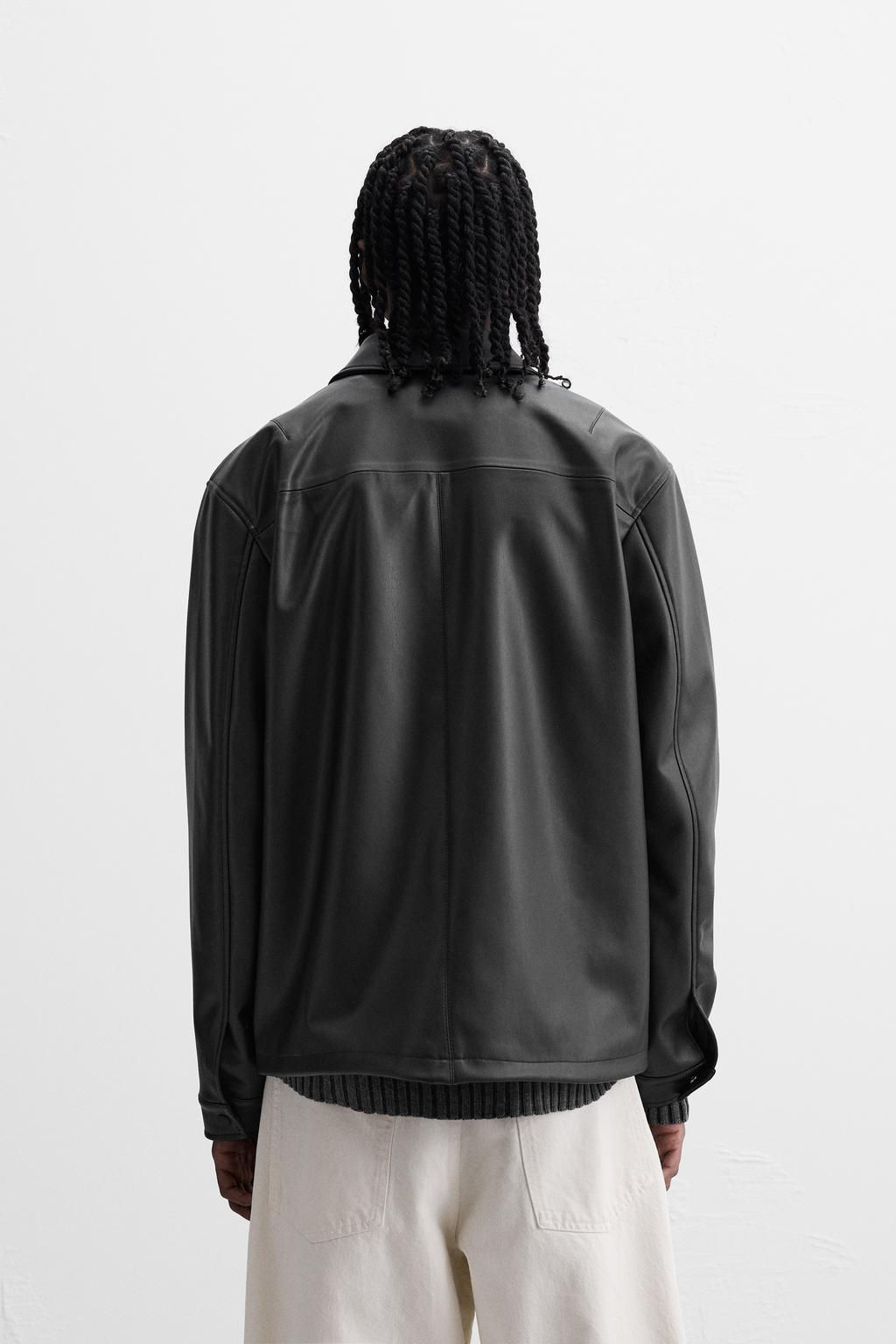 LEATHER EFFECT JACKET - Zara фото 12