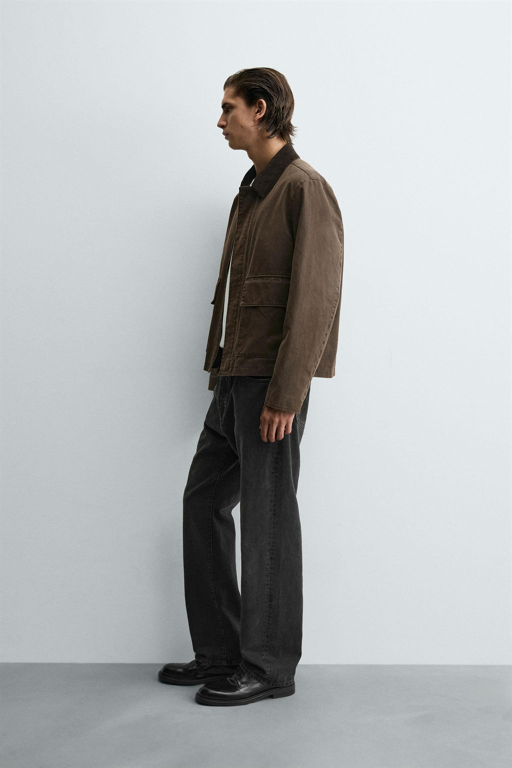 CONTRAST WAXED-EFFECT JACKET - Zara фото 4