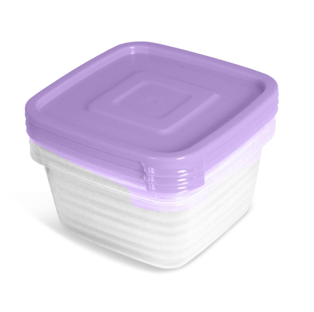 Набор контейнеров для прод. "Унико" квадр. 0,45 л 3шт. (СВЧ) арт.С215