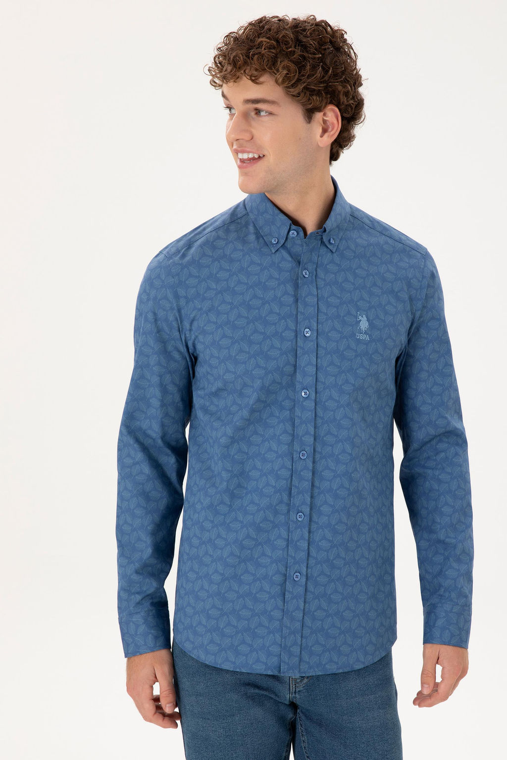 Мужская темно-синяя рубашка с длинным рукавом Неожиданная скидка в корзине - U.s. polo assn фото 3