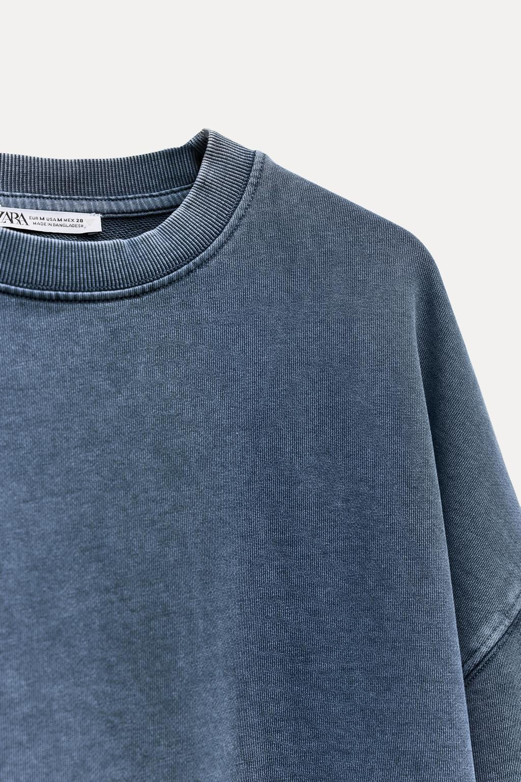 SHORT SLEEVE RIBBED PLUSH SWEATSHIRT - Zara фото 20