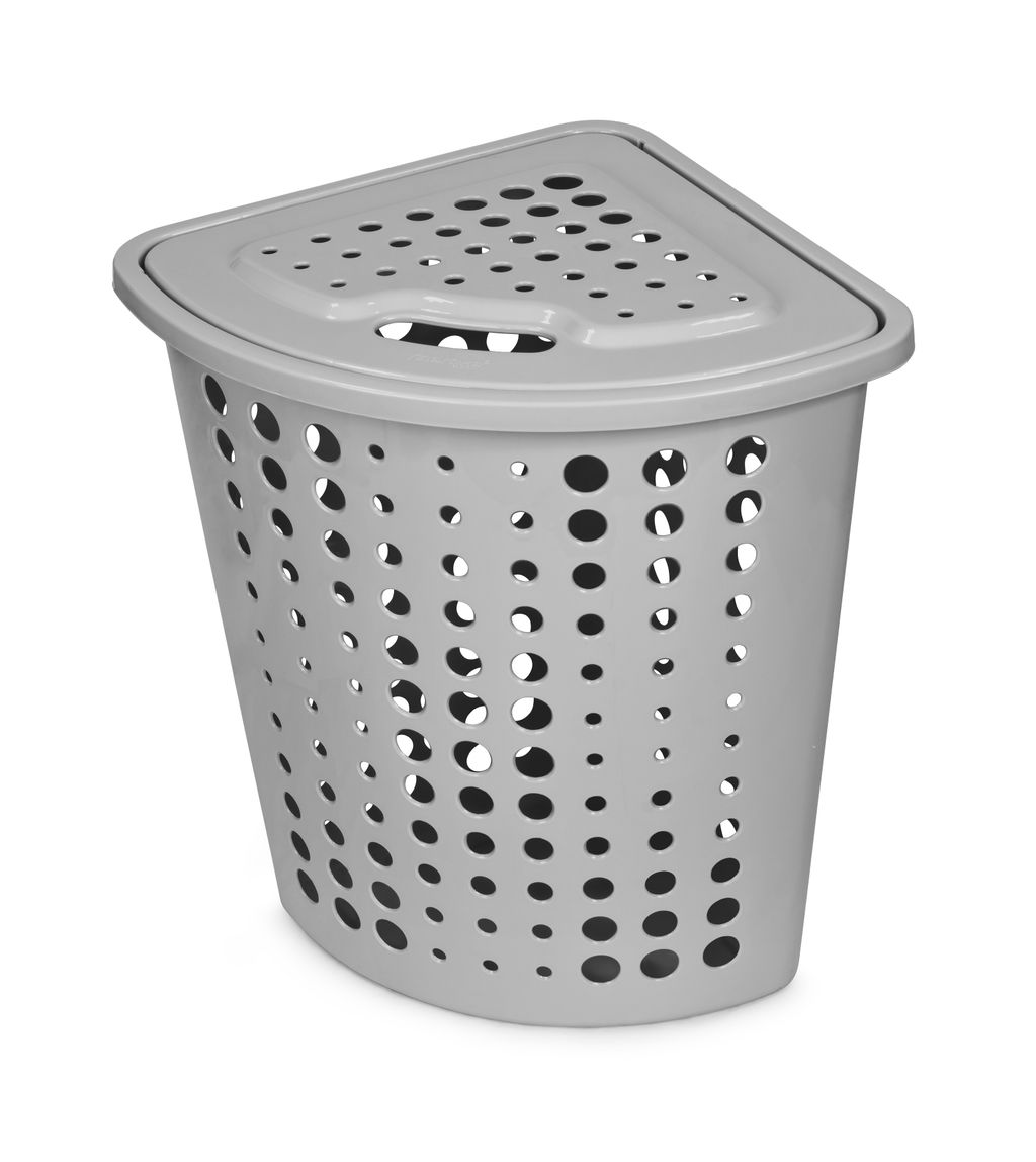 Корзина для белья "Молетта" угловая с крышкой С705