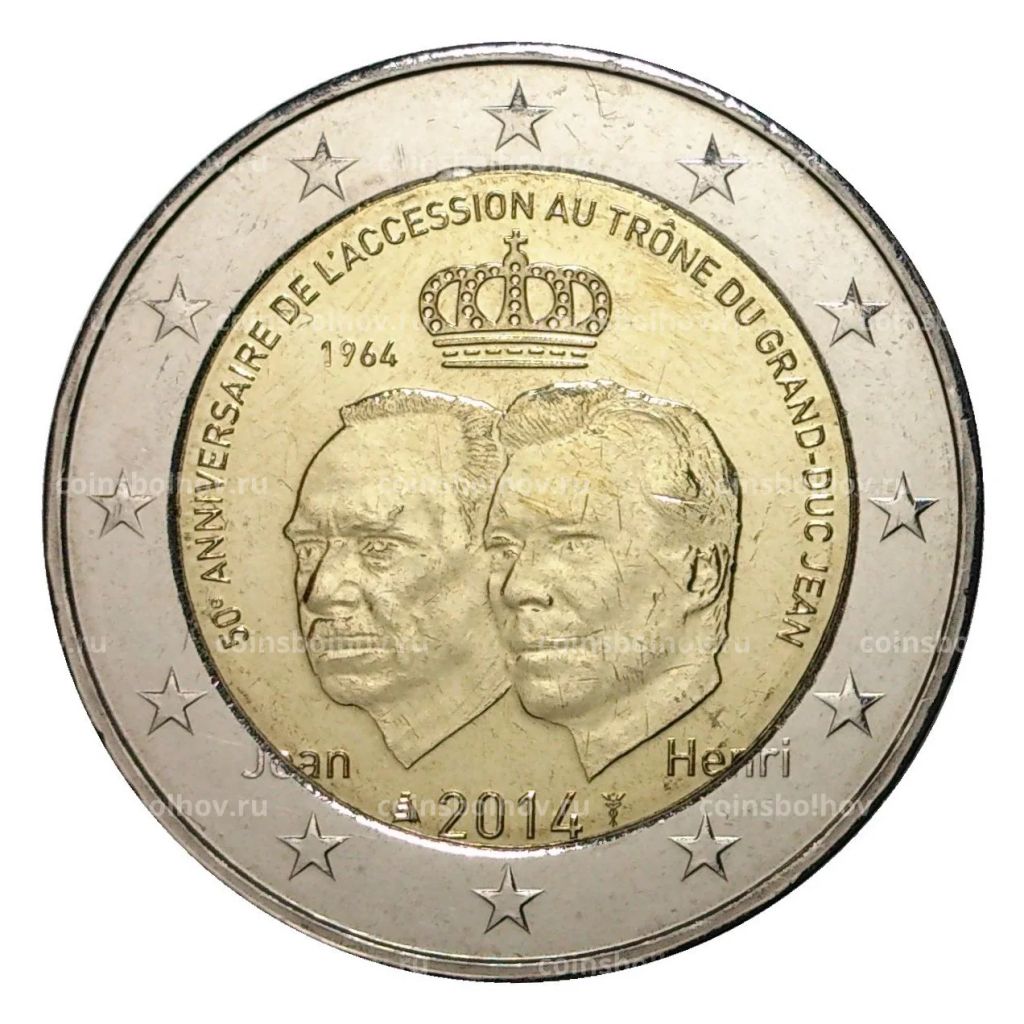 2 евро 2014 года 50 лет правления герцога Жана