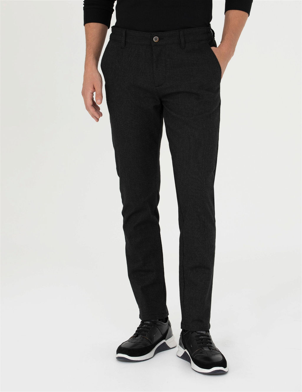 Siyah Slim Fit Kanvas Pantolon - Pierre cardin фото 2