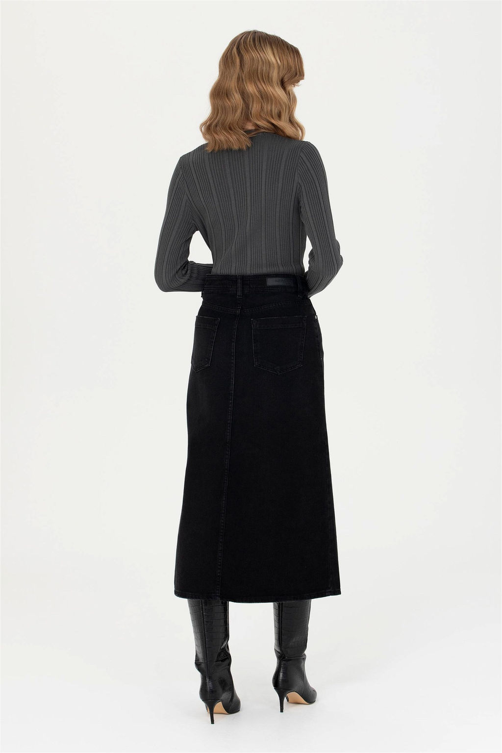 Kad_n Siyah Jean Etek - U.s. polo assn фото 4