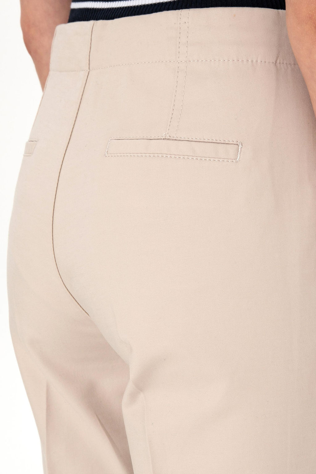 Kad_n Ta_ Slim Flare Cropped Fit Kanvas Pantolon