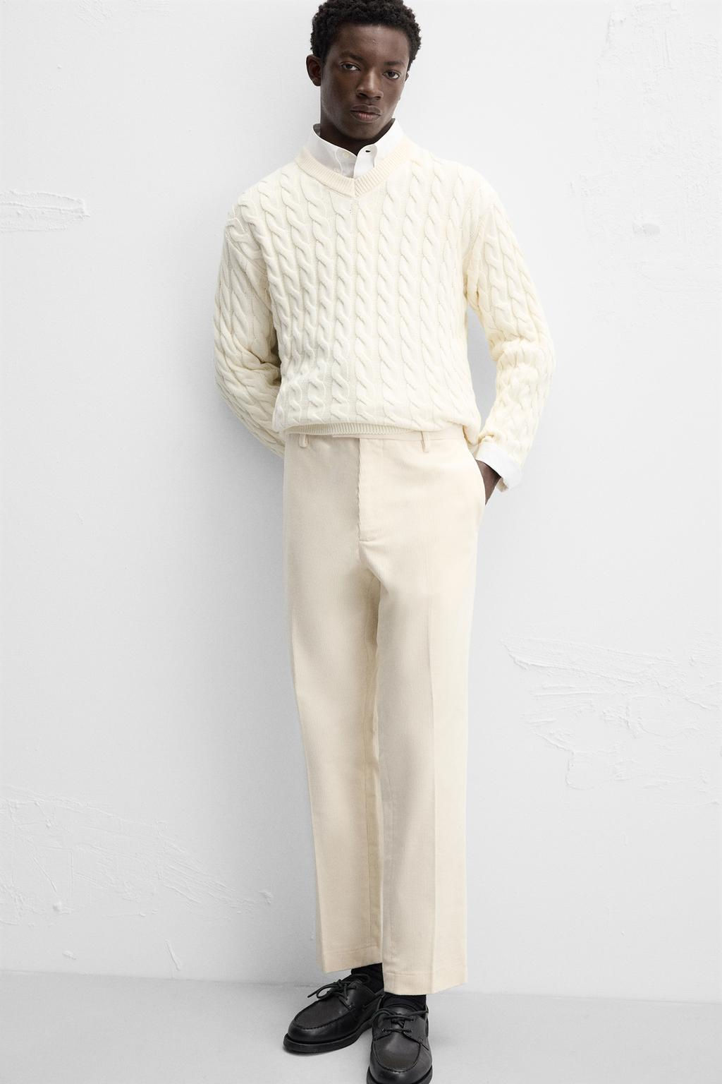 SLIM FIT CORDUROY TROUSERS - Zara фото 14