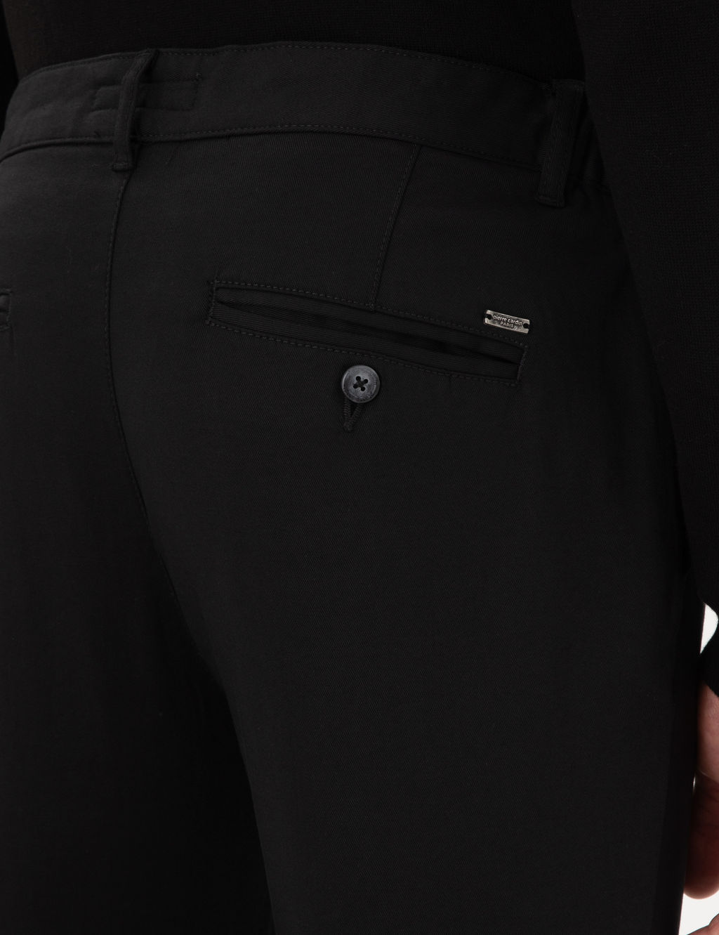 Siyah Slim Fit Beli Lastikli Ba_c_kl_ Kanvas Pantolon