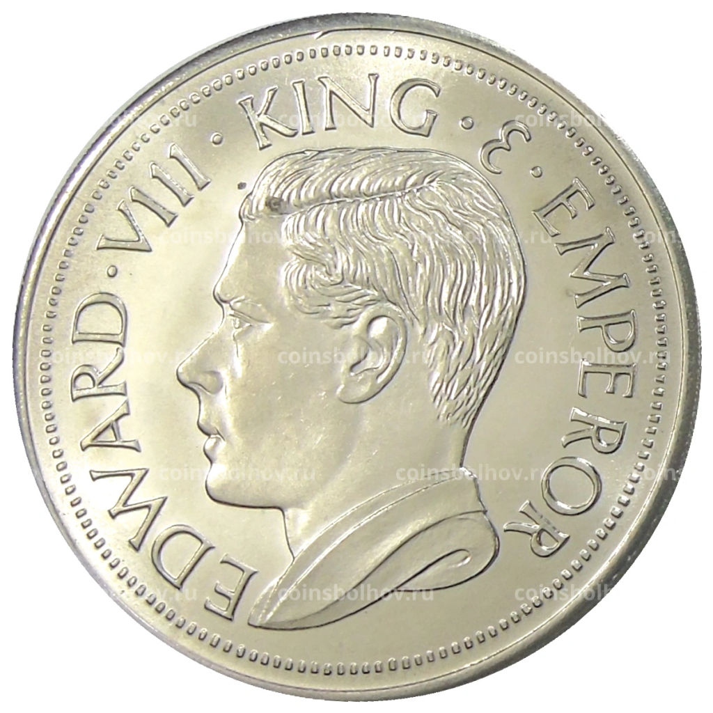 Монетовидный жетон 1 крона 1936 года Остров Мэн (паттерн Едварда VIII)