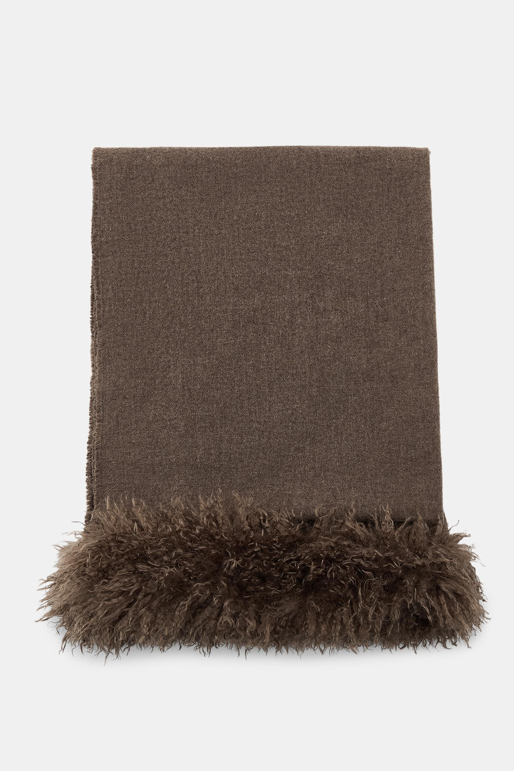 WOOL SCARF WITH FAUX FUR - Zara фото 3