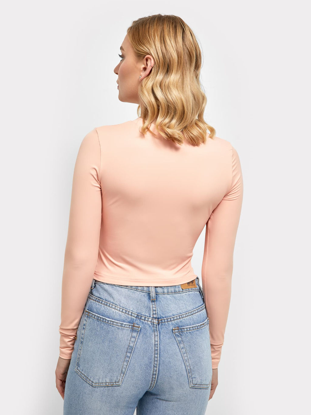 Укороченный однотонный джемпер кораллового цвета коралл 122777-1 - Mark formelle фото 2