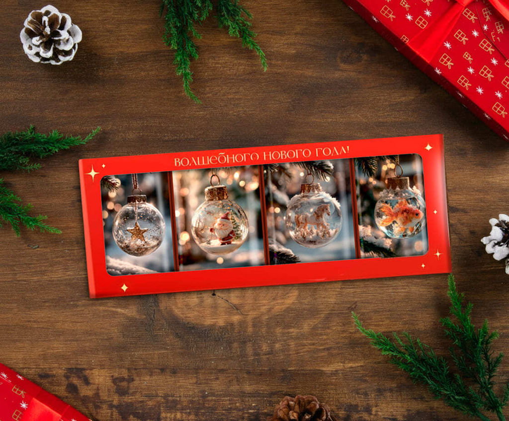 Набор шоколада "Волшебного Нового года! (шарики)", 4шт. по 12г.
