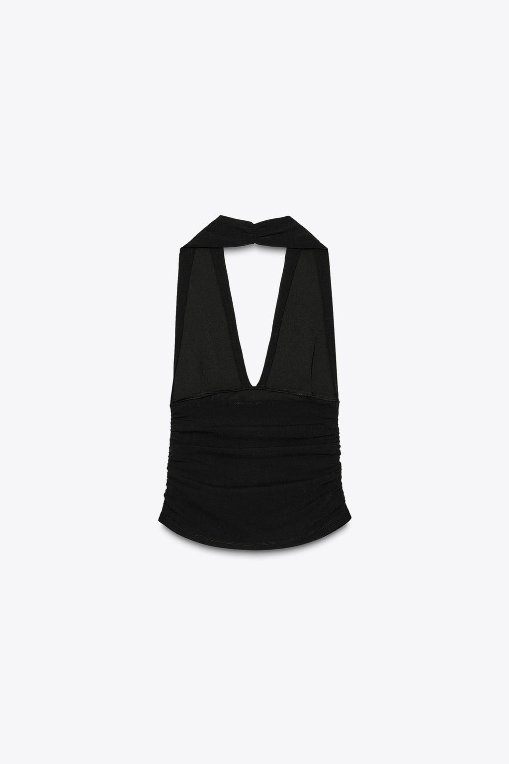 GATHERED HALTERNECK TOP - Zara фото 5