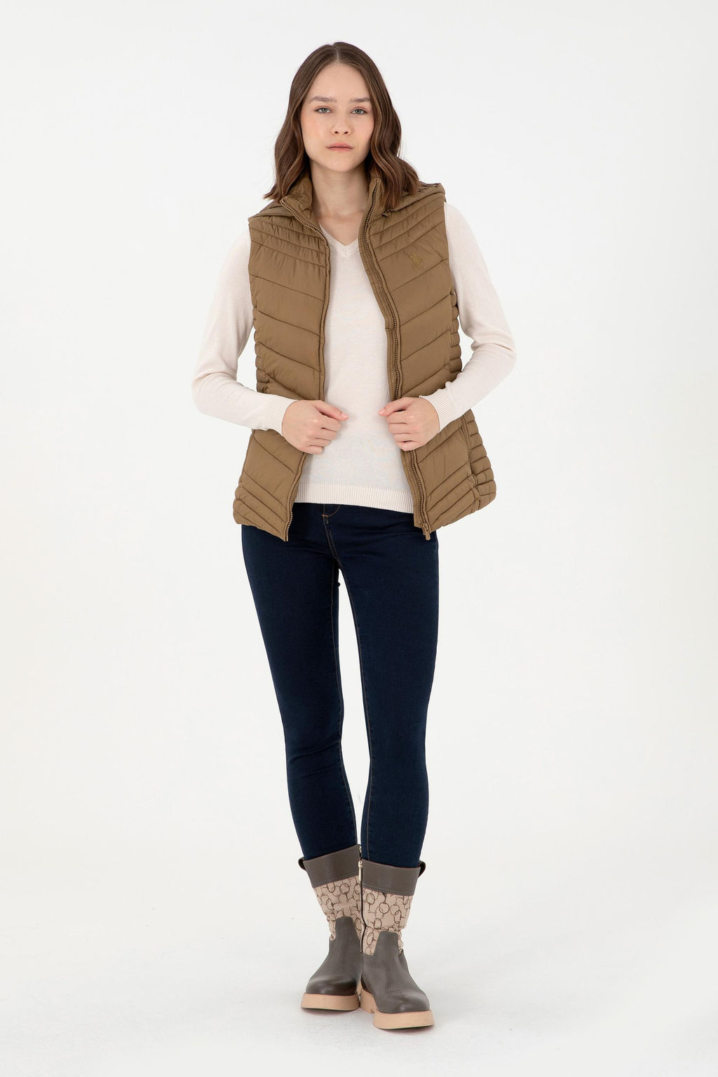 Женский жилет цвета хаки - U.s. polo assn фото 4