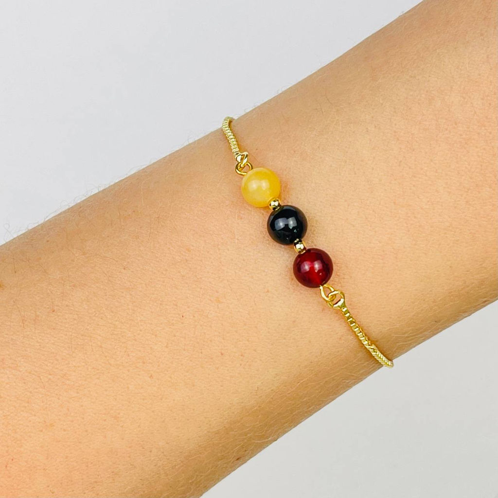 Браслет регулируемый для Скорпиона из Турмалина,Граната и Опала