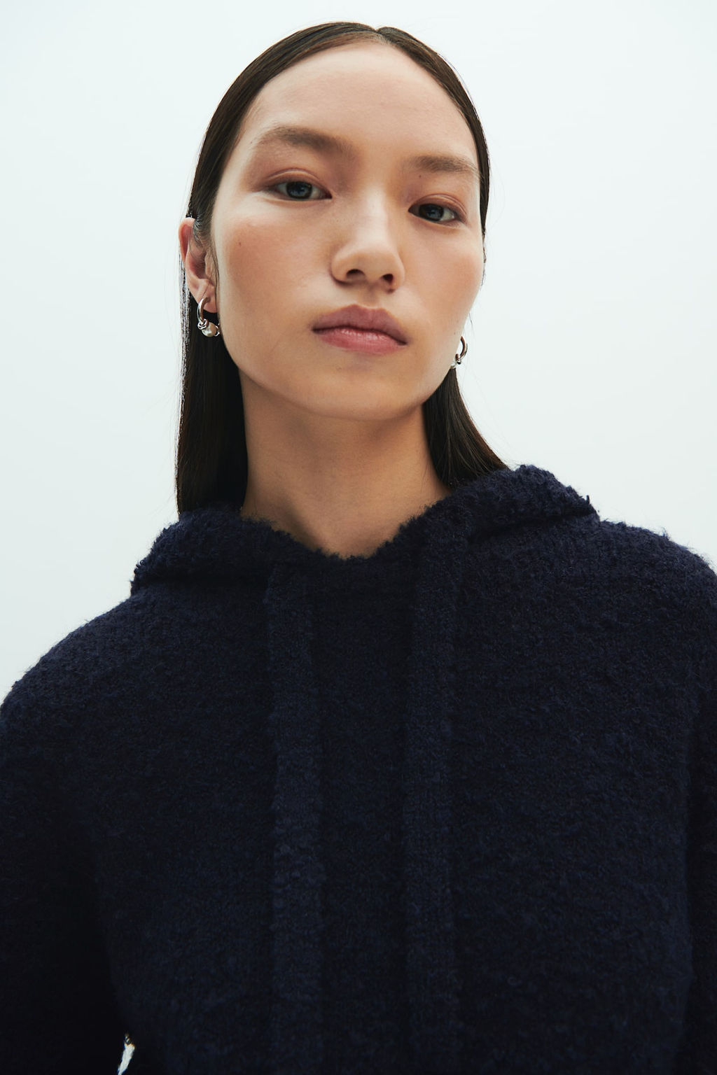 Jersey en punto boucle con capucha