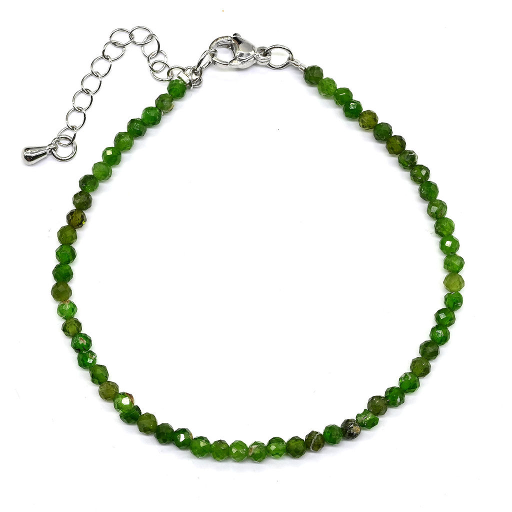 Браслет из хромдиопсида шарик гр.3мм, 19см