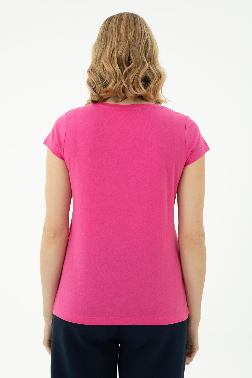Женская базовая футболка цвета фуксии - U.s. polo assn фото 12