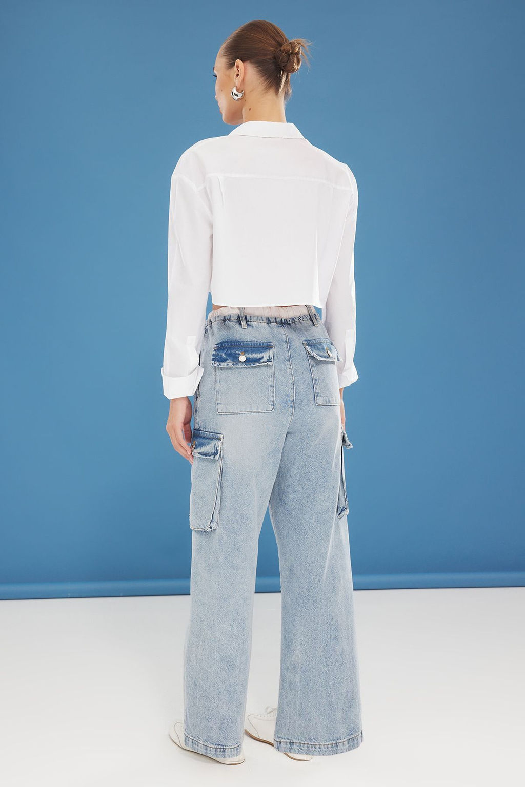 Mavi Kargo Cep Detayl? Boxer Kemerli Yuksek Bel Wide Leg Jeans TWOSS25JE00185 - Trendyolmilla фото 6