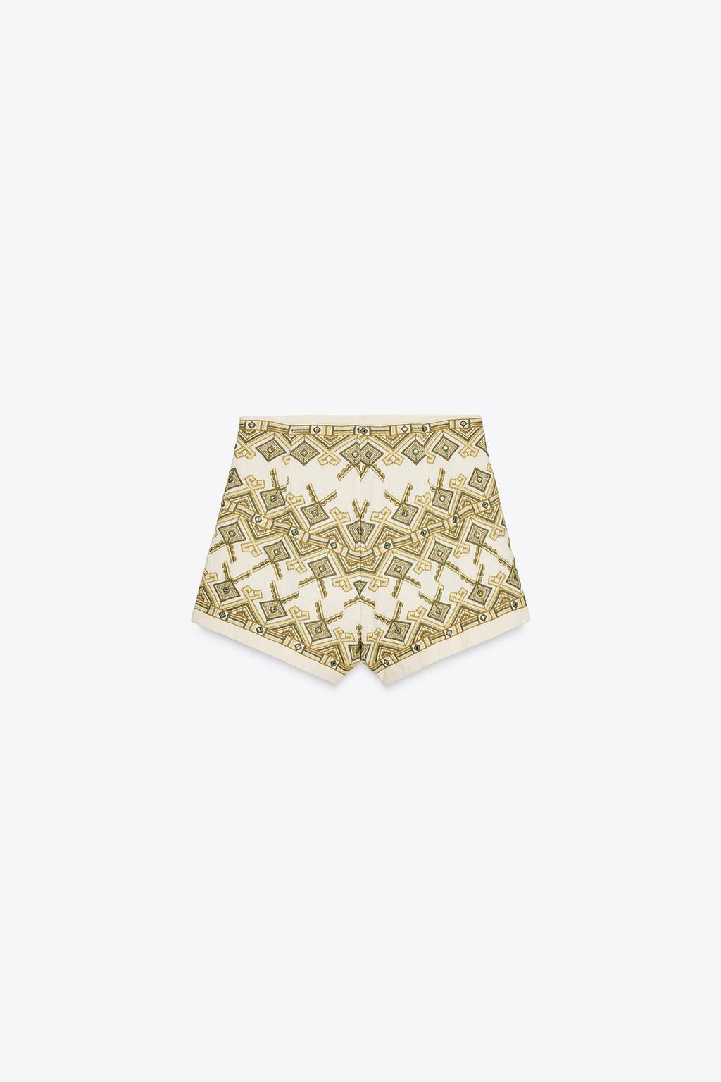 EMBROIDERED MIRROR BERMUDA SHORTS - Zara фото 6