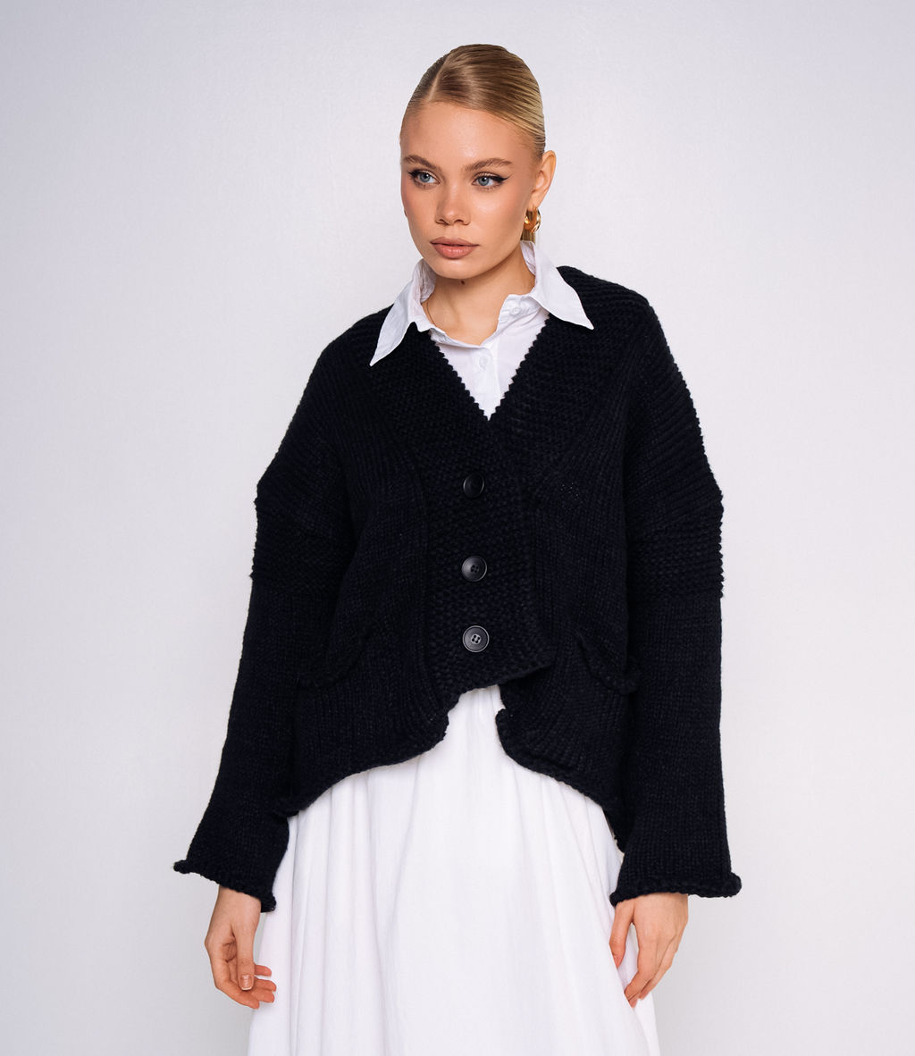 Кардиган #КТ45740, чёрный
