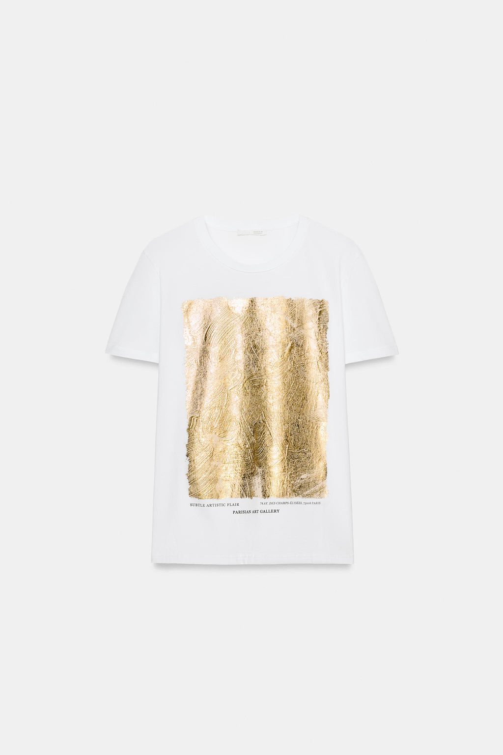 CAMISETA ESTAMPACI?N METALIZADA / Blanco - Zara фото 2