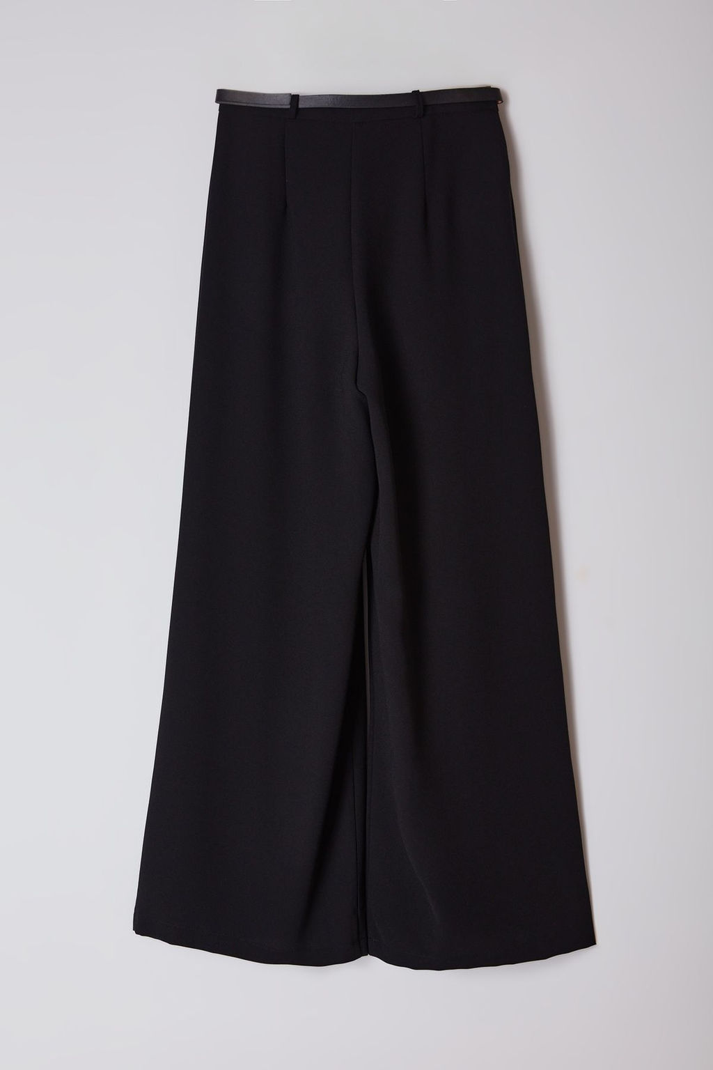 Siyah Kemerli Pilili Wide Leg/Extra Genis Paca Dokuma Pantolon TWOAW25PL00032 Palazzo
