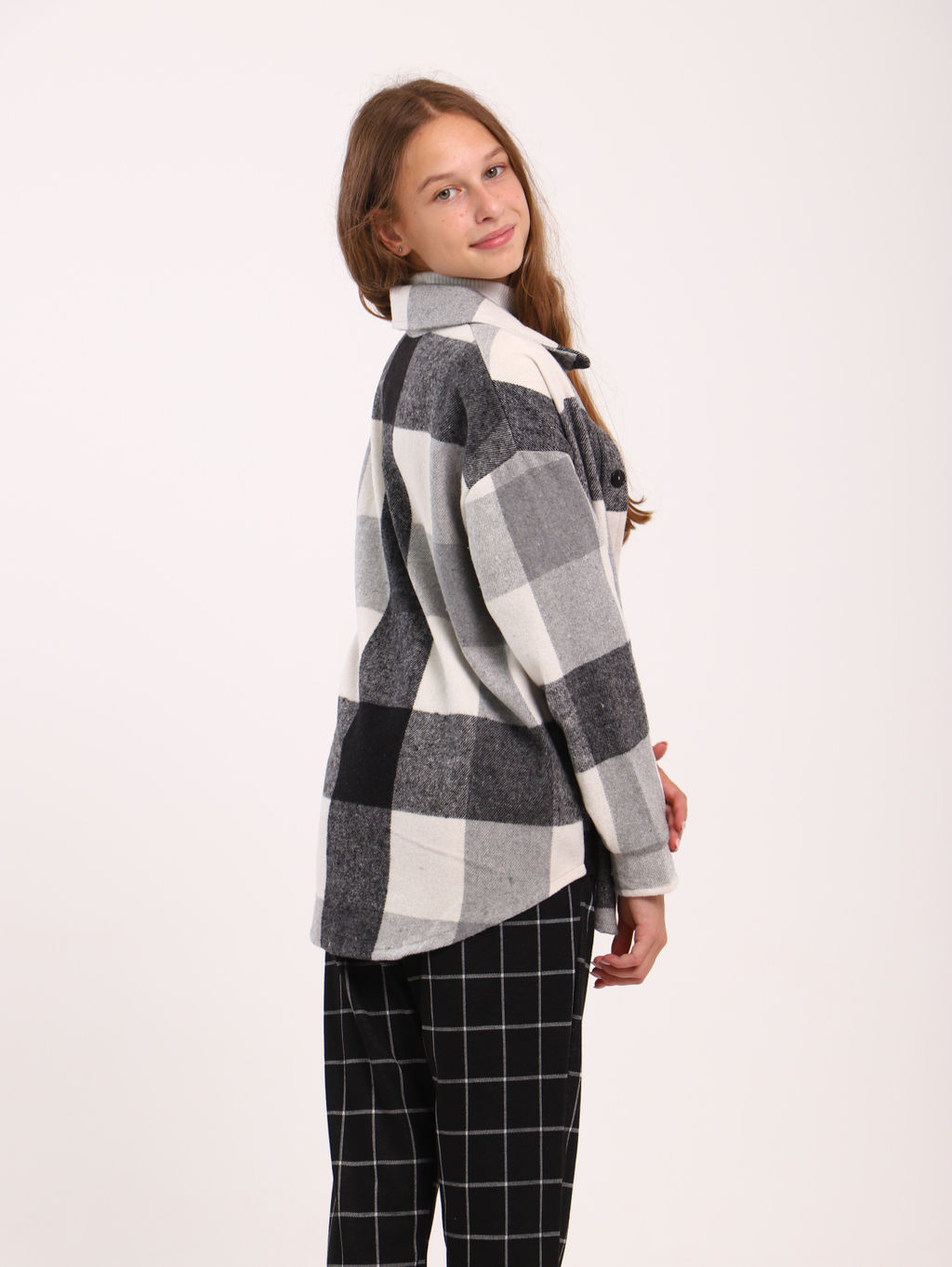 Рубашка Гранж коричневая клетка - Ладошки фото 73