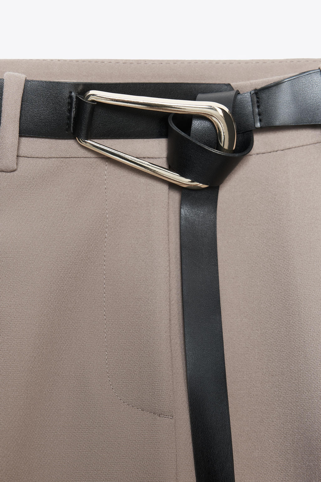STRAIGHT-LEG DARTED TROUSERS WITH BELT