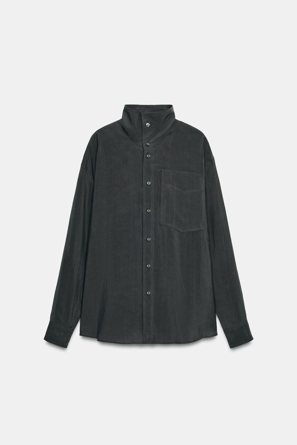 CAMISA FLUIDA OVERSIZE ZW COLLECTION / Gris antracita