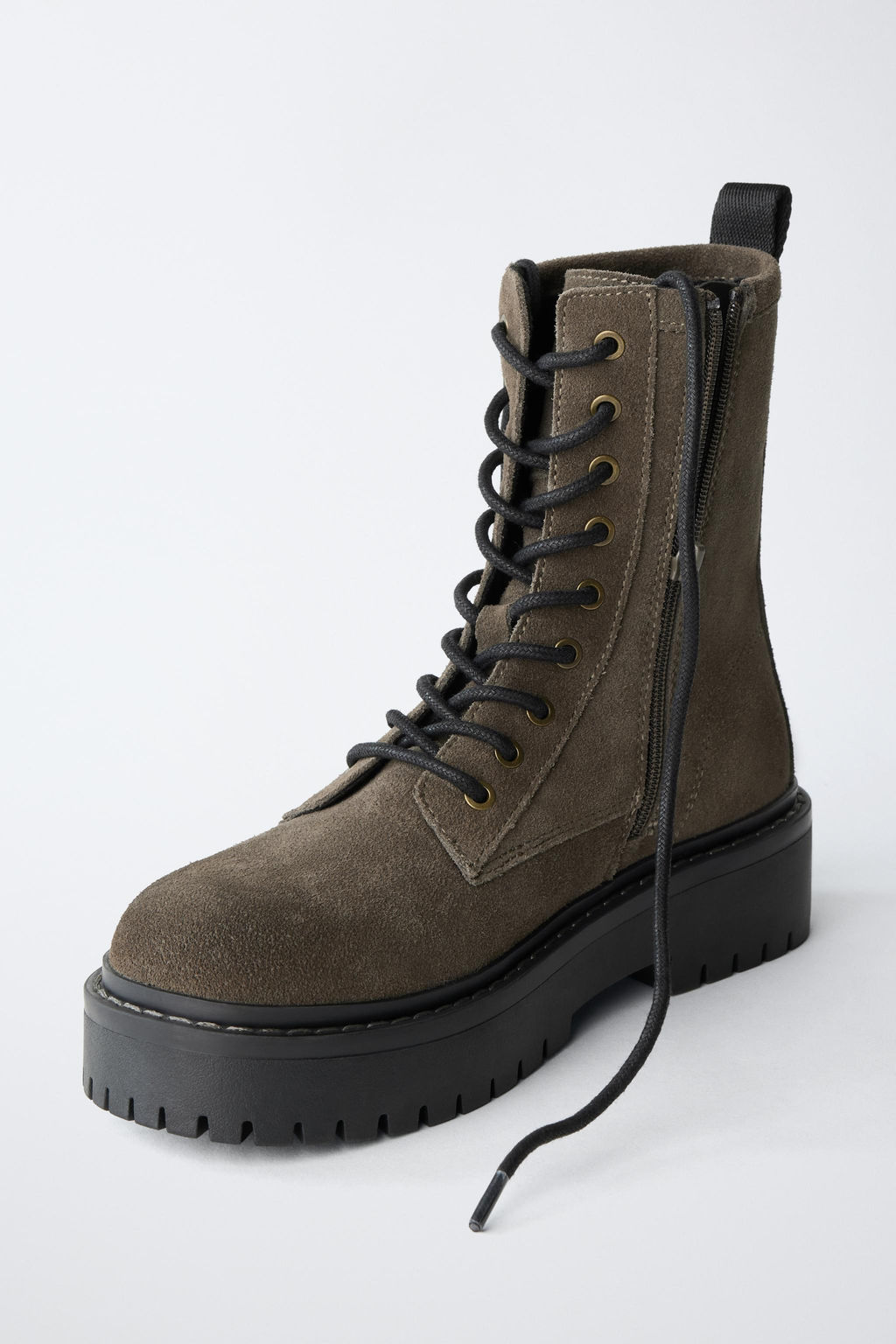 BOTA CORDONES PIEL / Gris - Zara фото 5