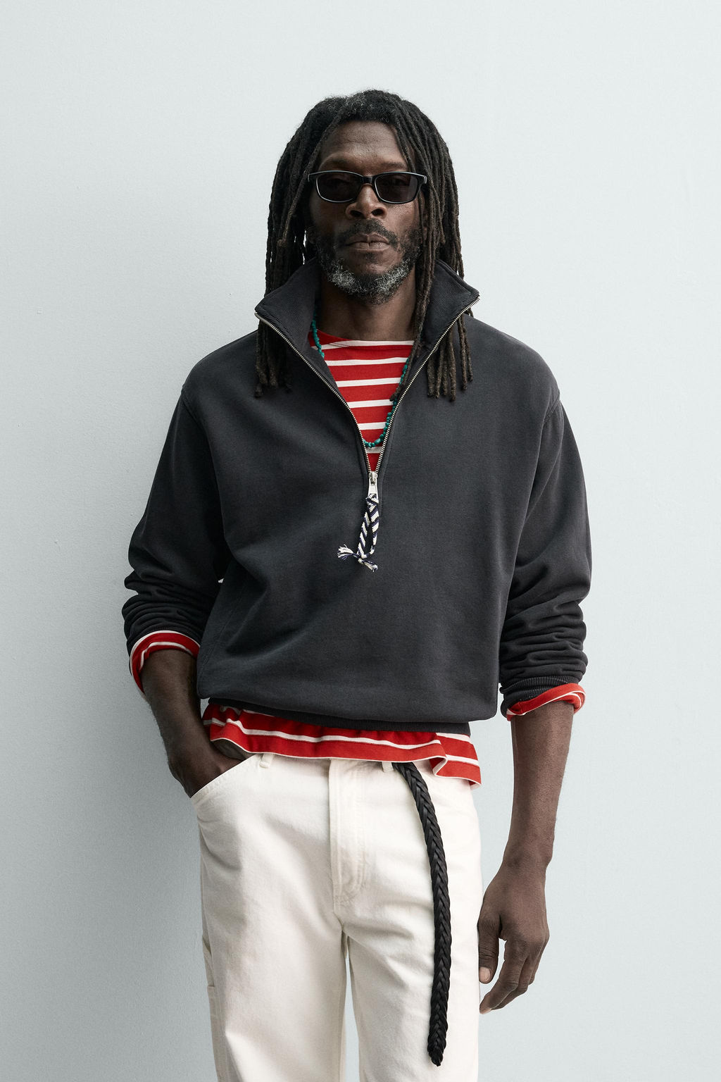 SUDADERA CUELLO CREMALLERA CINTA AARON LEVINE X ZARA / Negro  фото 2