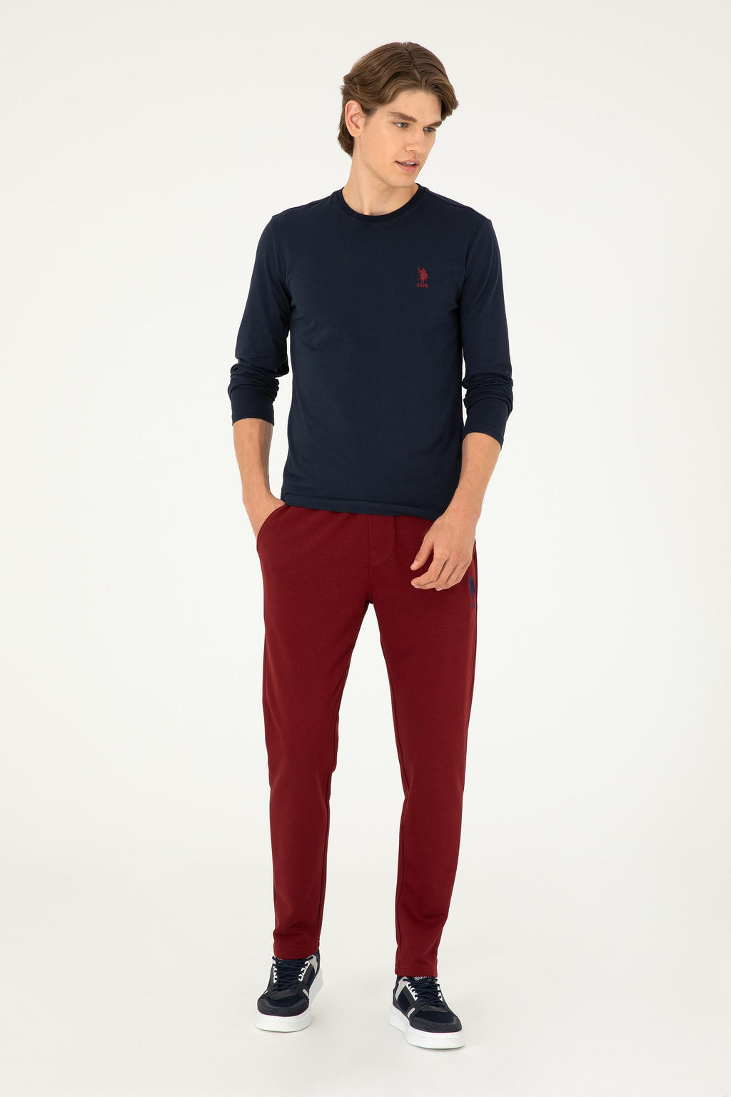 Мужские бордовые спортивные штаны - U.s. polo assn фото 3