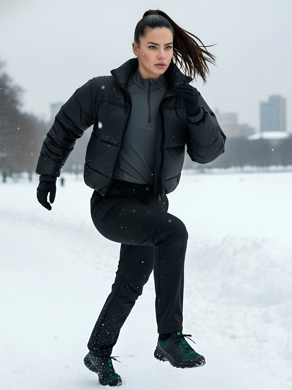 Брюки спортивные софтшелл MTFORCE женские черного цвета 2410Ch  фото 25