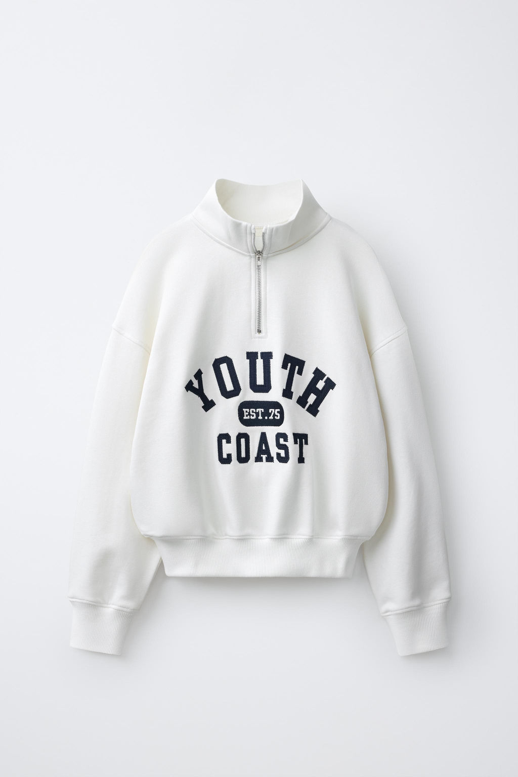 SUDADERA JOGGING TEXTO / Blanco - Zara фото 2