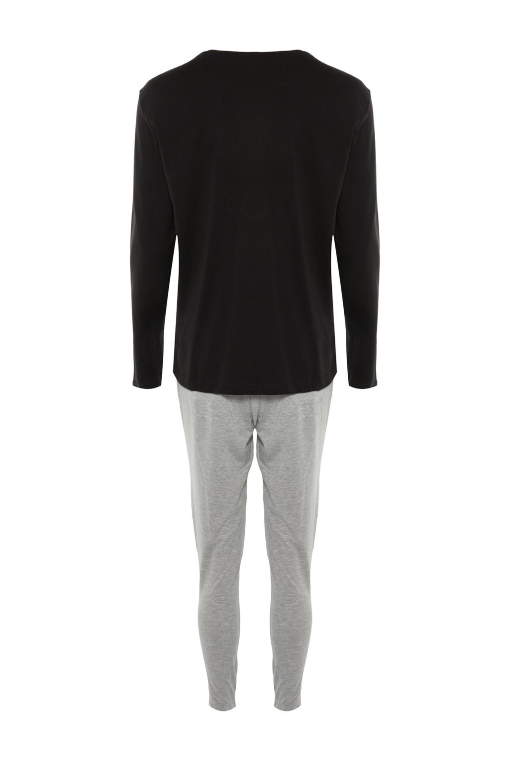 Siyah %100 Pamuk Slogan Bask?l? Regular Fit Orme Pijama Tak?m? TMNAW23PT00017 - Trendyolmilla фото 12