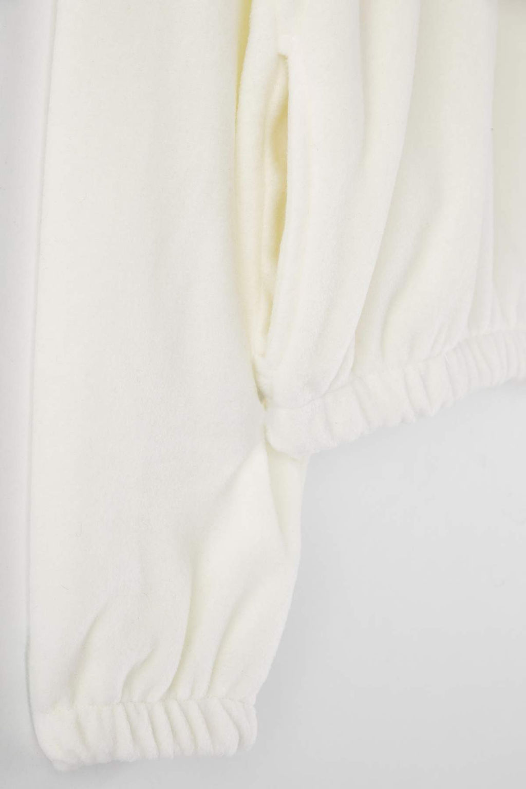 Ekru Polar Fermuarl? Oversize/Genis Kal?p Kal?n Orme Sweatshirt TWOAW26SW00057 - Trendyolmilla фото 3