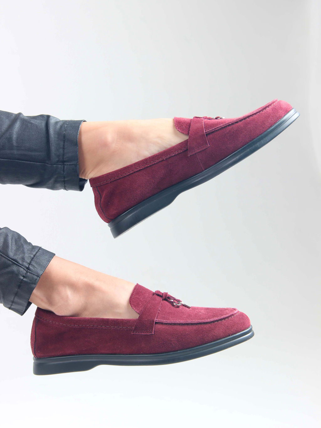 Лоферы туфли 170.2614bl. бордо замша