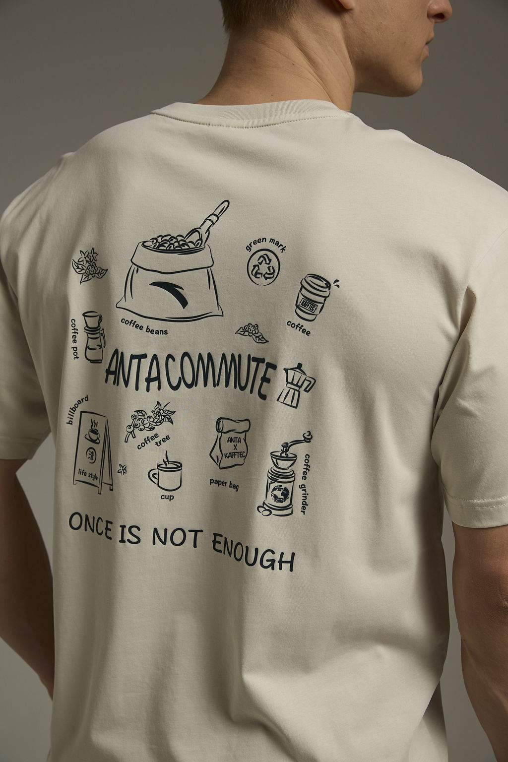 Футболка Бежевый COMMUTE SS Tee - Anta фото 4