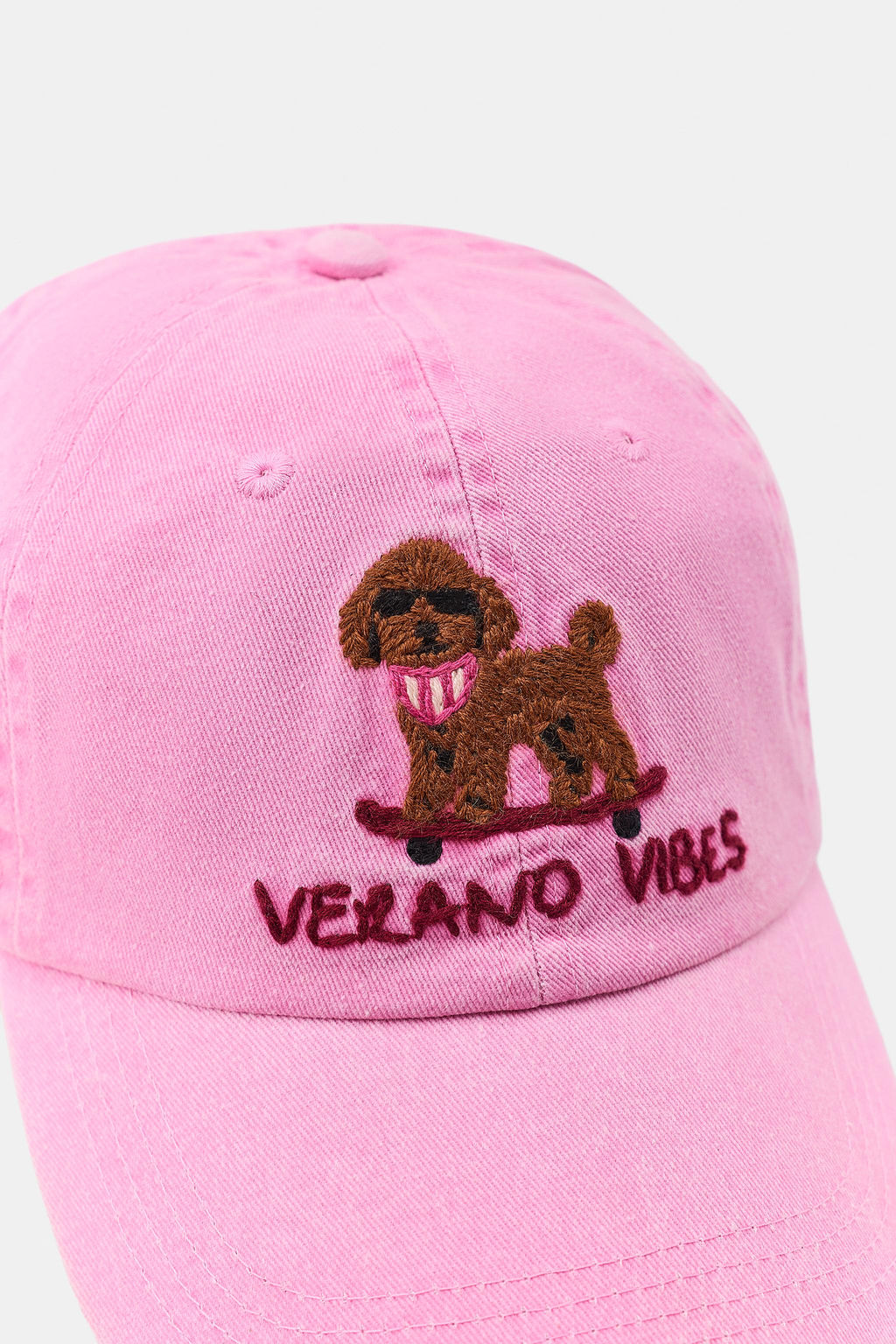 GORRA SARGA BORDADOS CANICHE / Rosa - Zara фото 4