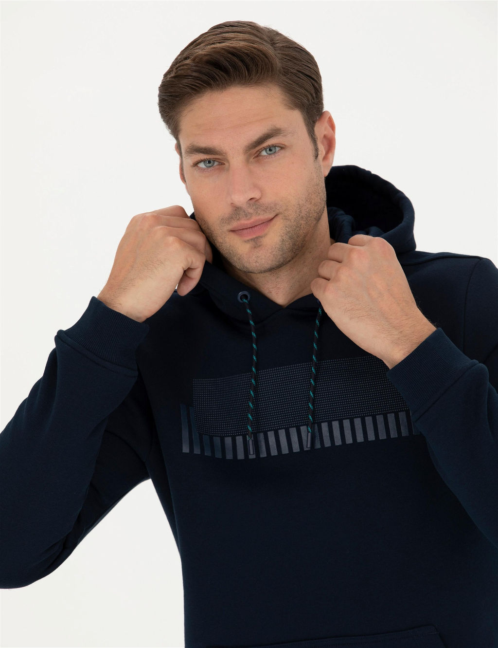 Lacivert Regular Fit Kap__onlu Sweatshirt - Pierre cardin фото 2