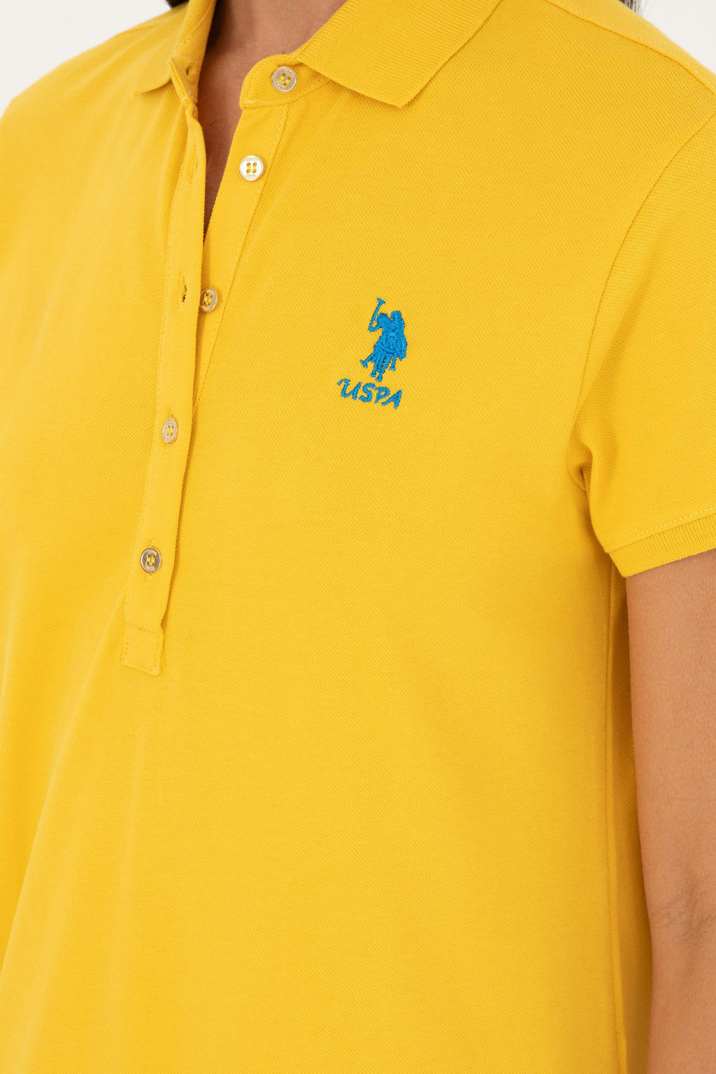 Женское шафрановое трикотажное платье Неожиданная скидка в корзине - U.s. polo assn фото 6