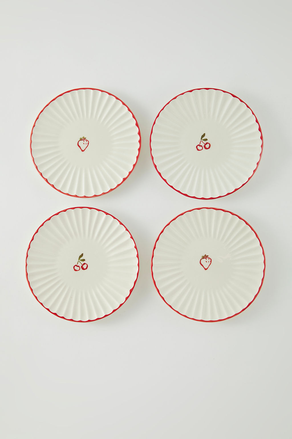 Trendyolmilla Home 4lu Seramik Meyve Desenli Pasta Tabag? Seti 22cm TPHSS25TBK00010  фото 3