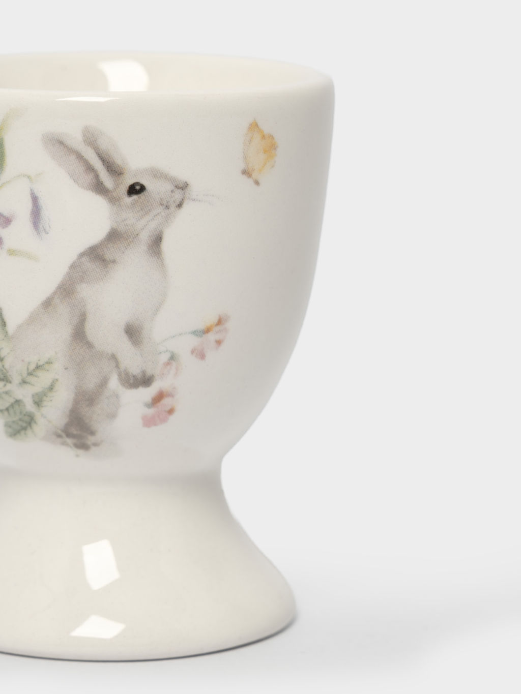 Подставка для яйца, 7 см, керамика, белая, Кролик с цветами, Flower Rabbit - Anna lafarg фото 3