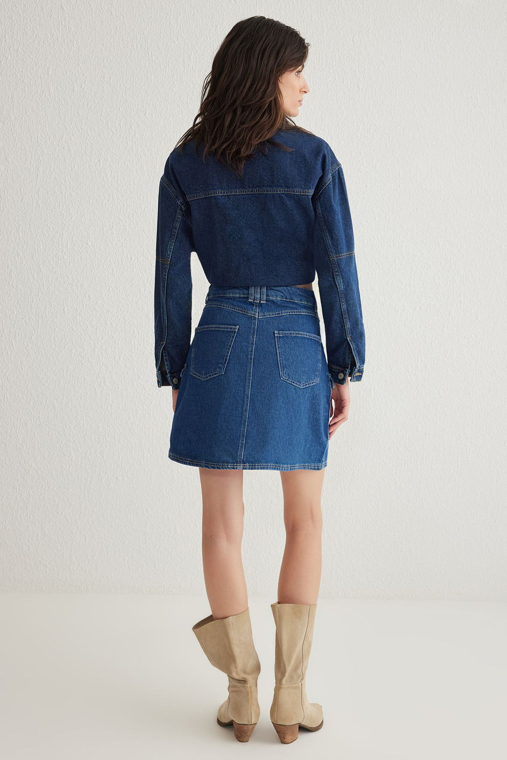 TRENDYOLMILLA Mavi More Sustainable Kargo Cep Detayl? Mini Denim Etek TWOSS25ET00007 фото 5