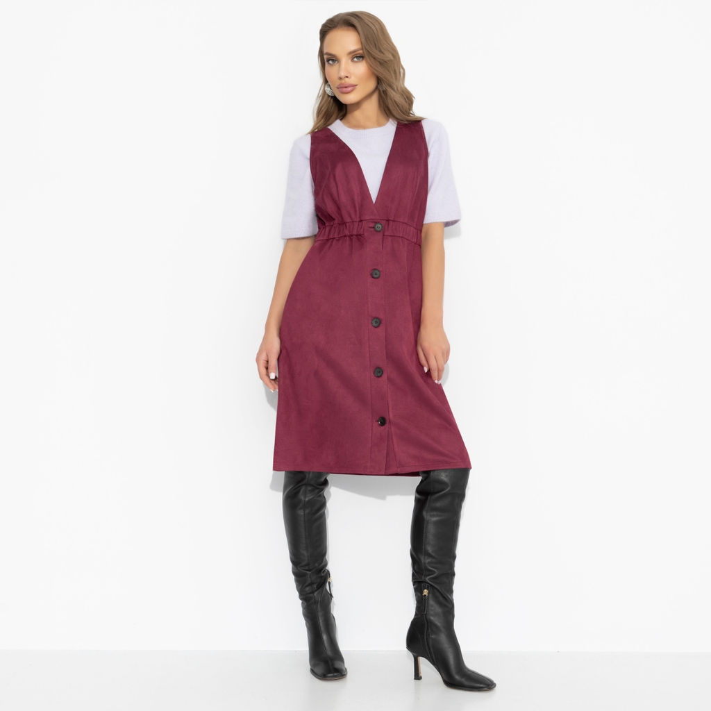 Сарафан из мягкой экозамши, Магическая сила (бордо) - Charutti фото 12