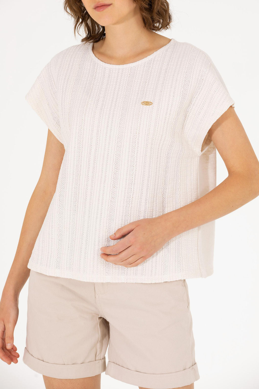 Женская кремовая футболка - U.s. polo assn фото 6